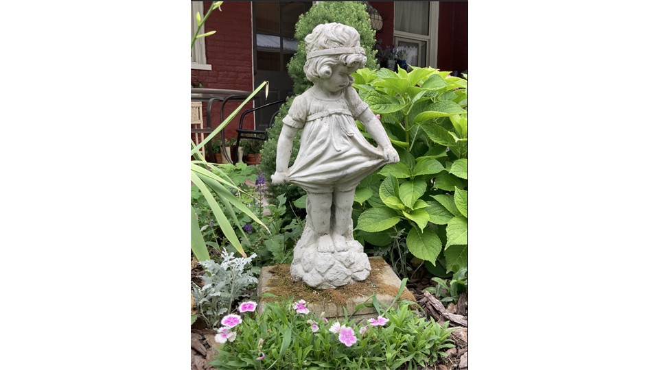 Stone Girl Garden Statue