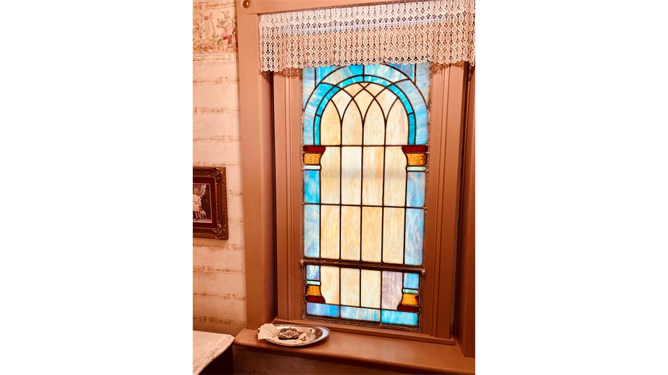 Milliner’s Bedchamber Cottage Stained Glass Window